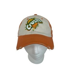 Orange Crush Soda Ball Cap Distressed Falcon Natural Fit Vtg Embroidered NICE